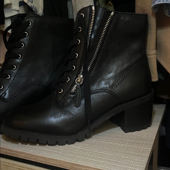 Aldo Shoes - Aldo Black Lace-Up Ankle Boots, NIB 
Leather 
Never worn